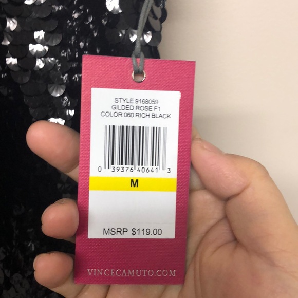 COPY - Vince Camuto black sequin cami top - Picture 6 of 11